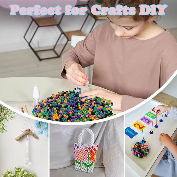 1100 PCS Halloween Pony Beads,Halloween Craft Beads for Bracelet Jewelry Making,Hair Bulk Bracelet,KandiBeads,Cuentas para Pulseras