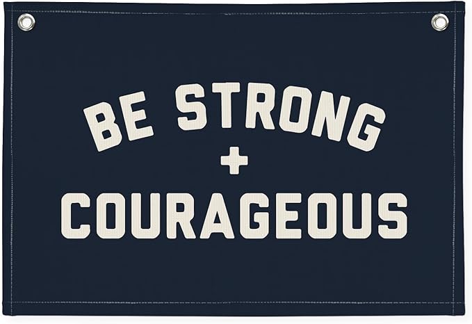 Motivational Quotes Boys Room Decor，Be Strong Courageous Joshua 1:9 Bibie Nursery Playroom Wall Decor,Classroom Must Haves, Teen Dorm Toddler Wall Hanging Canvas Banner 30x20 bestrong