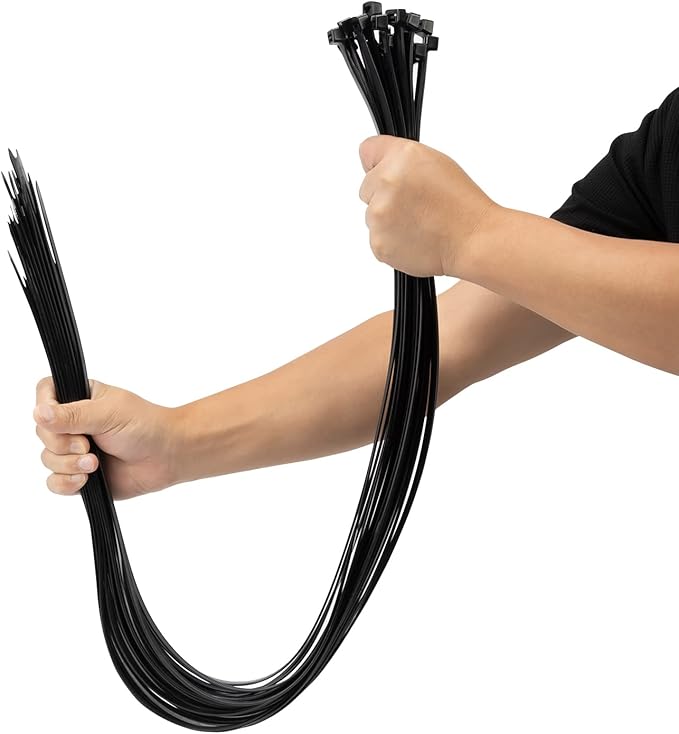 XINGO 30 inch Zip Ties Heavy Duty 25 PCS, 175 LBS Ultra Strong Plastic Wire Ties, Large Cable Ties xtra Long Tie Wraps, Indoor and Outdoor UV Resistant (Black)