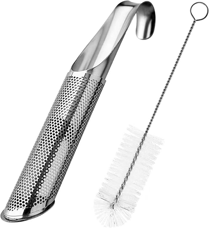 Stainless Steels Teas Strainer Infuser And Brush Set Upgraded Hanging Hook Handle Fine Net Filter For Multiple Brews Infuser For Loose And Coffee
