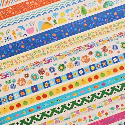 emmoolife 40 Rolls Washi Tape Set, Vibrant Color Palette-Themed Cute Decorative Tapes for Scrapbooking, Bullet Journaling, Junk Journal Supplies, DIY Planner Art, 5-30mm Wide - Image 5