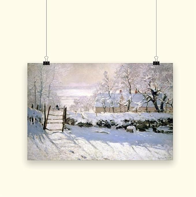 Claude Monet - The Magpie Canvas Posters Print Wall Art Bedroom Office Room Decor Gift Unframe 12x18inch(30x45cm)