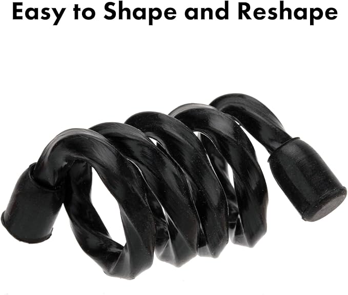 Gesipor 6 PCS 24-Inch Silicone Cable Ties Dia 5mm - Reusable Rubber Twist Ties Bendable Cable Ties for Bundling and Holding, All Purpose Steel-Core Cord Tie for Indoor and Outdoor (White and Black)