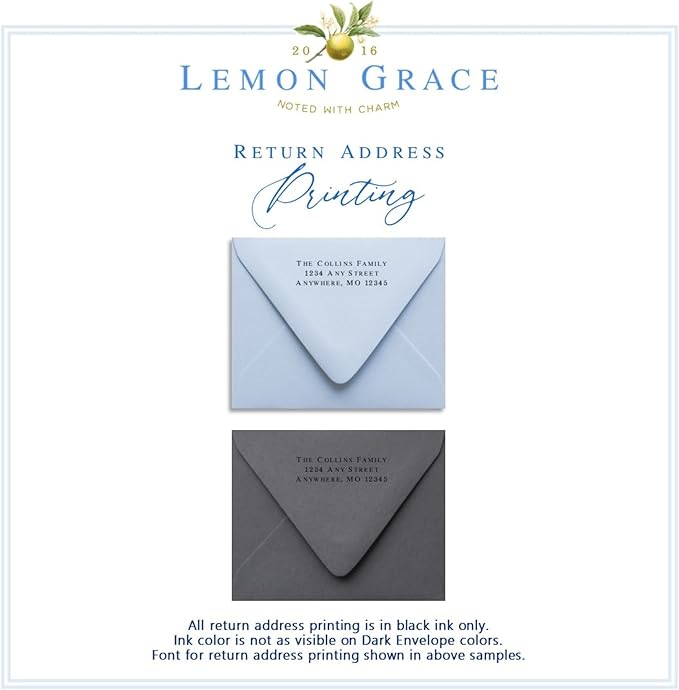 Co Calligraphy Note Cards Cards - Custom Thank You Notes, Personalized Note Cards and Envelopes Set for Women, Personalized Stationery Set, Thank You Cards, Choice of Colors, AS-1602