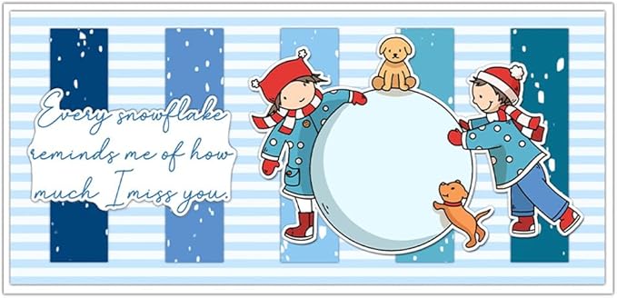 Christmas Children Stamps and Cutting Dies for Card Making DIY Transparent Silicone Clear Stamp and Metal Die Cuts Sets for Scrapbooking Paper Greeting Cards Decor Seals Craft Supplies