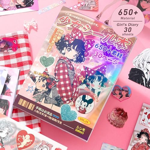Japanese Sticker Book - 650+ Vintage Aesthetic Stickers for Journaling, Scrapbooking | Glossy, Matte, Frosted Textures | Adult Craft Gift-Prayer Board Supplies-Vision Board Supplies - Image 3