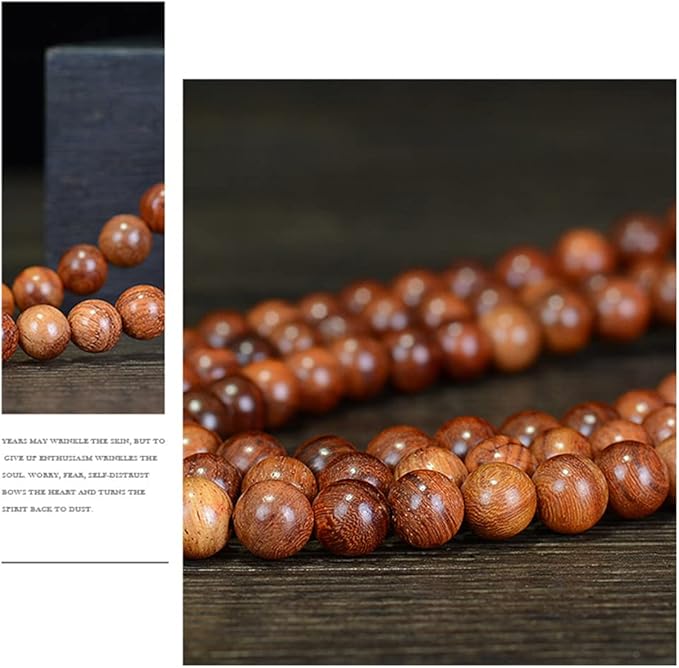 CarpenterC 200pcs 6mm Gorgeous Natural Round Polished Rosewood Loose Beads for Jewelry Making DIY Handmade Crafts