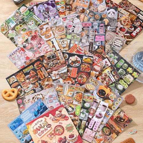 Alideco 30pcs Scrapbook Stickers Vintage Gourmet Desserts Sticker Book for Adults Sticker journaling Stickers for Scrapbooking (shiquxiaoguan) - Image 3
