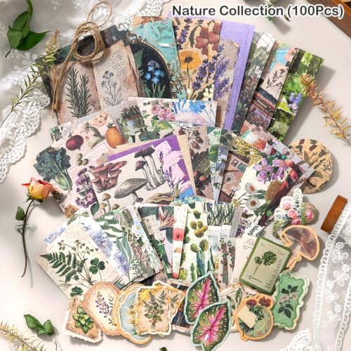 400 Pcs Vintage 4 Themes Scrapbook Paper Pack - Image 4