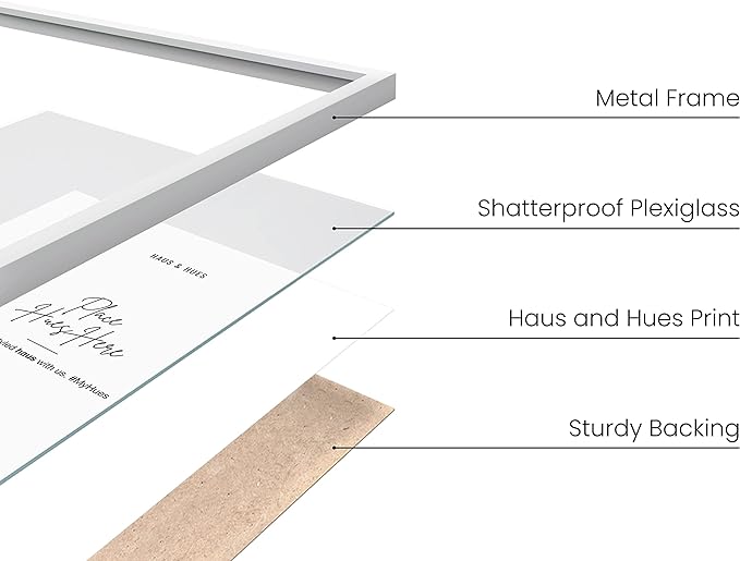 HAUS AND HUES Standalone White Aluminum Frame Set of 3-16x20