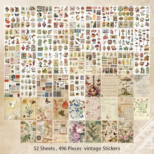 Vintage Sticker Book Washi Paper Aesthetic Journaling Scrapbook Stickers - Image 4