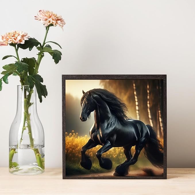 CSZPPQAF 5D Diamond Painting Kits for Adults, Animal Horse Diamond Art Kits for Adults Beginner, DIY Full Drill Gem Art Paint by Diamonds Dots Crafts Kits for Home Decor 13.7x13.7Inch