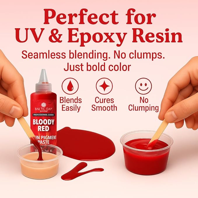 Bloody Red Epoxy Resin Pigment Paste XL (191g/6.7oz) – Opaque Epoxy Dye & High Concentration Coloring Paste, Mica Powder Alternative for Resin Art, Jewelry, Tumblers, River Tables & Crafts