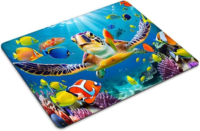 Square Mouse Pad Sea Turtle,Gaming Mouse Pads for Desk,Soft Computer Waterproof Non-Slip Mouse Mat