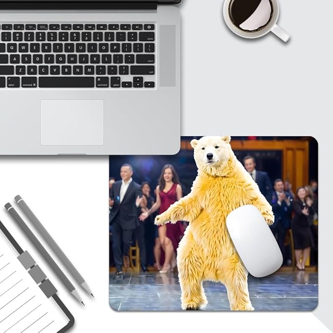 Bear Texture Mouse pad, Square Waterproof and Anti Slip Mouse pad for Office laptops