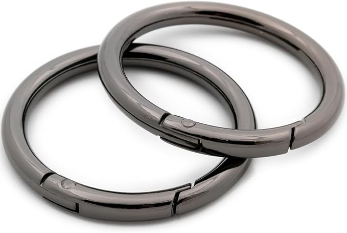 O Ring Spring, 10 PCS Opening Snap Trigger Clip Buckle Charm Purse Making (Gunmetal,1 1/2")