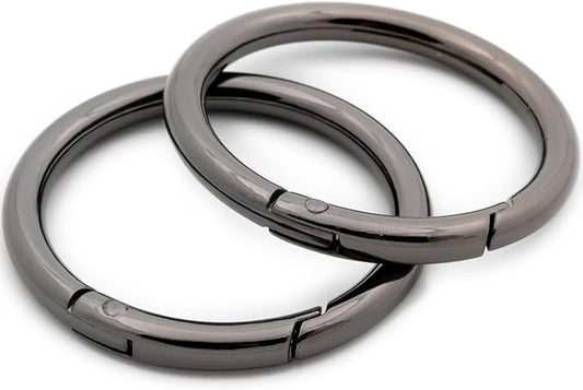 O Ring Spring, 10 PCS Opening Snap Trigger Clip Buckle Charm Purse Making (Gunmetal,1 1/2")