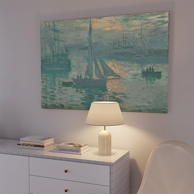 CFIOZYOS 40+ Monet Famous Print Posters Sunrise (Marine) by Claude Monet Impressionism Canvas Art Poster And Wall Art Picture Print Modern Family Bedroom Decor Posters Frame 16×24inch(40×60cm)