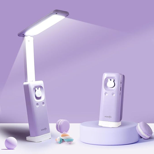 VAVOFO Desk lamp Rechargeable Foldable & Portable Light,15 Light dimming Modes Cordless Lamp,Cute Desk lamp,Battery Operated 6000mAh LED Battery Lights,Modern Office