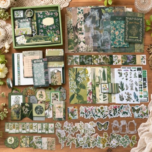 180 Pcs Junk Journal Kit Natural Plant Style Complete Accessories for Women - Image 6