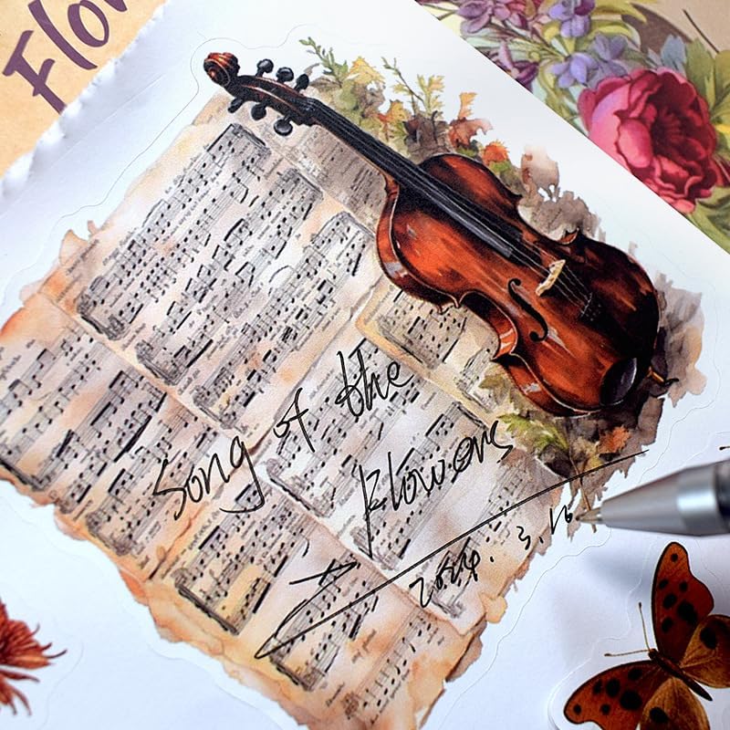 Alideco 20pcs Vintage Scrapbook Stickers Europe and The United States Figure Flowers Sticker Book for Adults Sticker journaling Stickers for Scrapbooking (shijiandehuaying) - Image 3