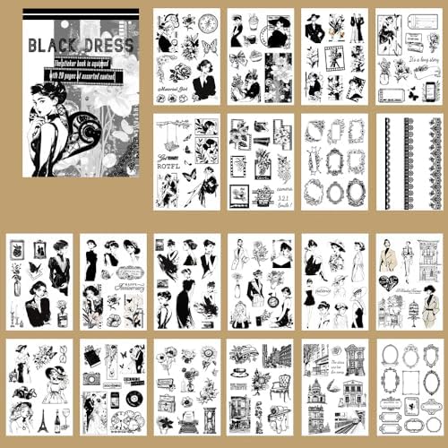 Alideco 20pcs Vintage Scrapbook Stickers Europe and The United States Figure Flowers Sticker Book for Adults Sticker journaling Stickers for Scrapbooking (heiqun) by Alideco