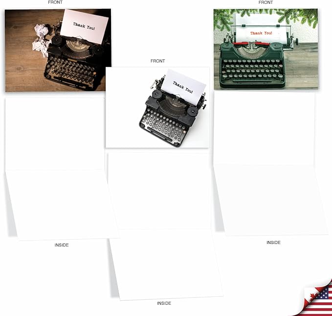 The Best Card Company - 10 Fun Cards for All Occasions for Men and Women (4 x 5.12 Inch) - Boxed Assorted Notecard Set, Blank Inside - Manual Thanks M3968