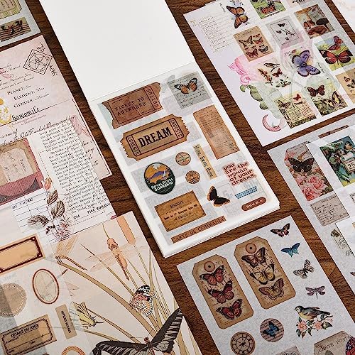 Vintage Journal Stickers - Aesthetic Sticker Book for Journaling & Scrapbooking - 50 Sheets with 30 Stickers & 20 Papers for Bullet Journals - Image 4