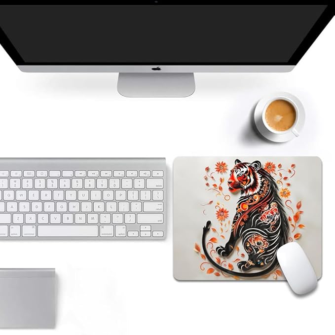 Tiger Texture Mouse pad, Square Waterproof and Anti Slip Mouse pad for Office laptops