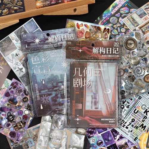1600+ Pcs Vintage Sticker Books for Scrapbook Supplies & Junk Journal Supplies - Retro Y2K Stickers (Glossy/Matte/Textured) | Ephemera, Journal Supplies, Craft Embellishments by JUNKJWBZ%7CPeelStickInspir