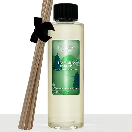 LOVSPA Sparkling Balsam Pine Diffuser Oil - Holiday Essential Oils for Diffuser Refill & Air Freshener Room Spray - Long-Lasting & Natural Home Fragrance, Scented Oil for Diffusers, USA Made, 4oz