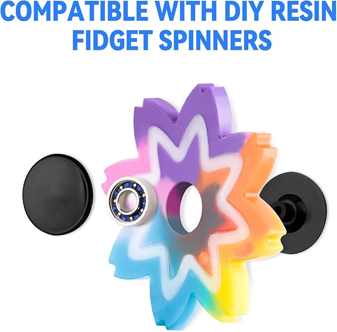 NiArt Fidget Spinner Toy DIY Bearing with Caps Set 24-Pack, MR137 0.5" Single-Sealed Chrome Steel Bearing Balls Replacement High Speed 13mmx7mmx4mm Epoxy Resin Casting Craft Skateboard Stress Reliever