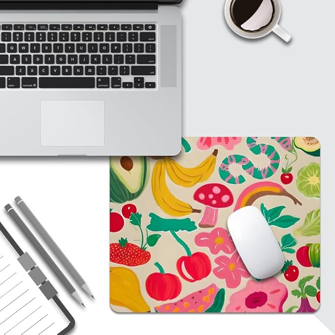 Graffiti Fruit Texture Mouse pad, Square Waterproof and Anti Slip Mouse pad for Office laptops