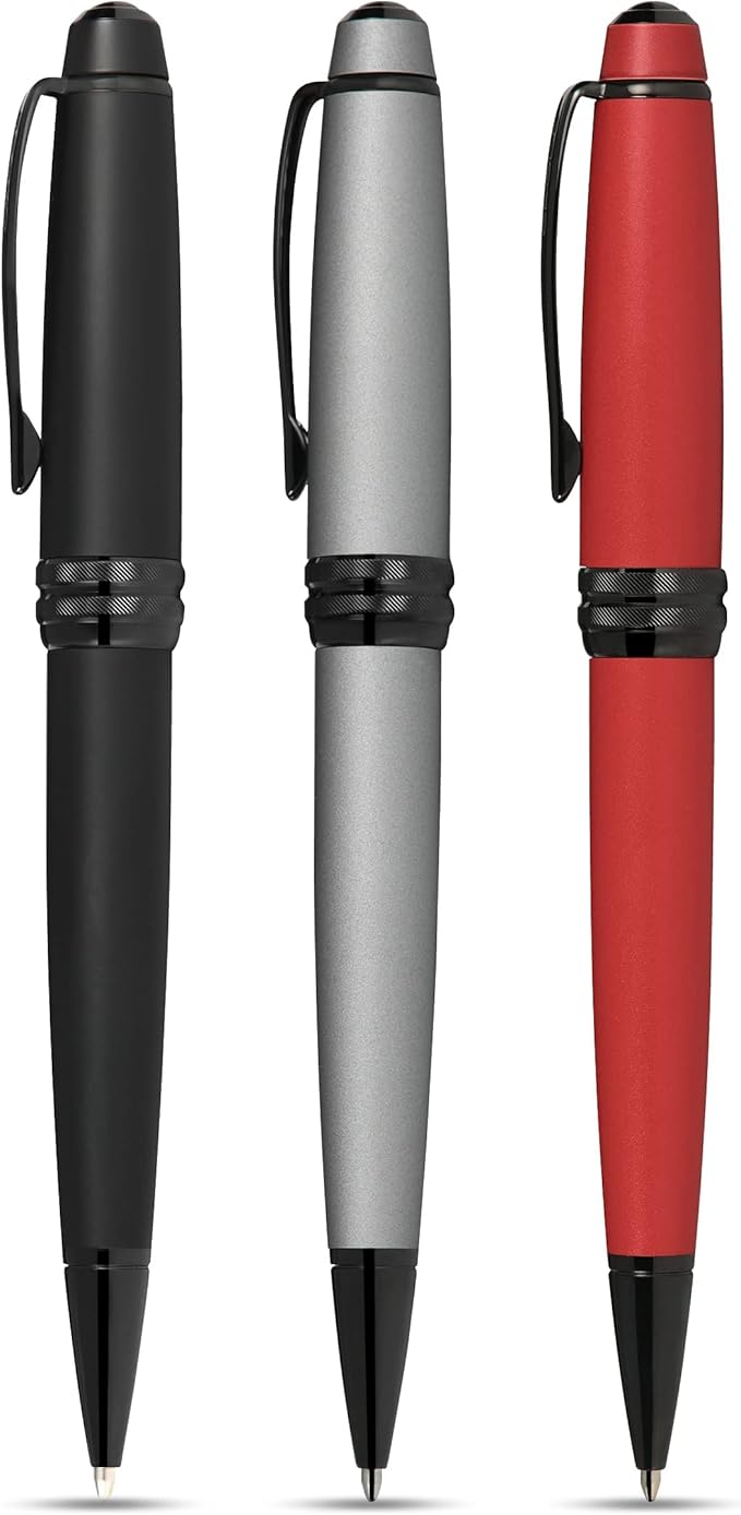 Cross Bailey Refillable Rollerball Pen Presented in a Premium Gift Box - Medium Point, Black Ink, Matte Black