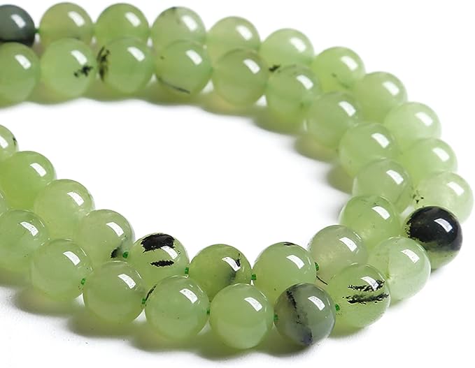 6MM 60PCS Natural Stone Prehnite Jade Loose Beads for Jewelry Making DIY Bracelet Necklace