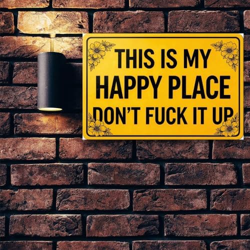 Vintage Happy Place Metal Sign,Retro Funny Home Tin Sign,Wall Aesthetics for Bar Pub Club Cafe Living Room Kitchen Restaurant Shop Office,8x12 Inches (Happy Place-02) - Image 7
