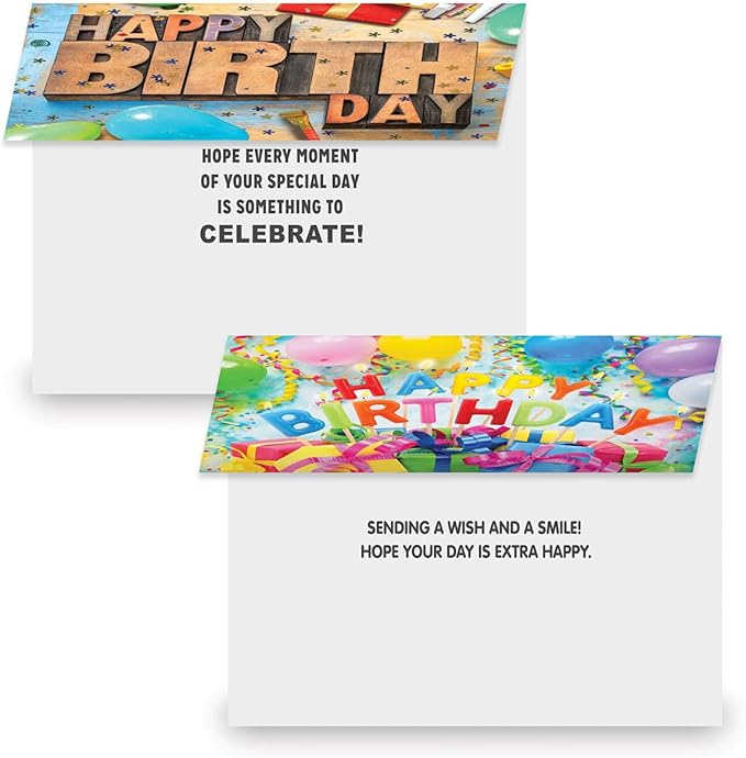 Current Photo fun Birthday Greeting Cards - Set of 20 (2 each of 10 Designs), 5 x 7 Inches, Sentiments Inside, Envelopes Included, Assortment Set