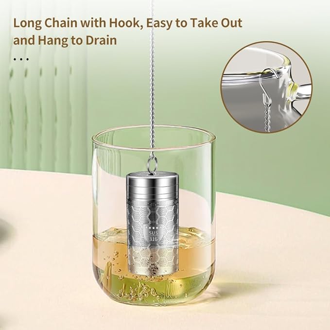 Mini Tea Infuser, Extra Fine Mesh Tea Infusers for Loose Tea, 316 Stainless Steel Tea Strainer, Tea Steeper for Brew Tea, Spices & Seasonings (1 Pack - Extra Small)