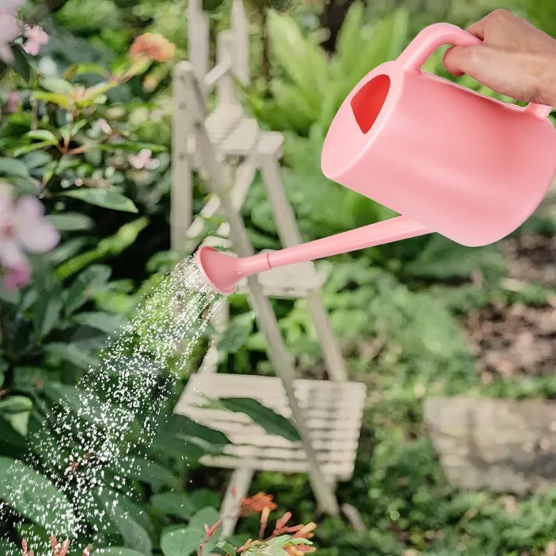 ZXJ Plant Watering Can - for Indoor and Outdoor Home Garden Plants - with Long Spout - Pink - 1/2 Gallon - Image 7
