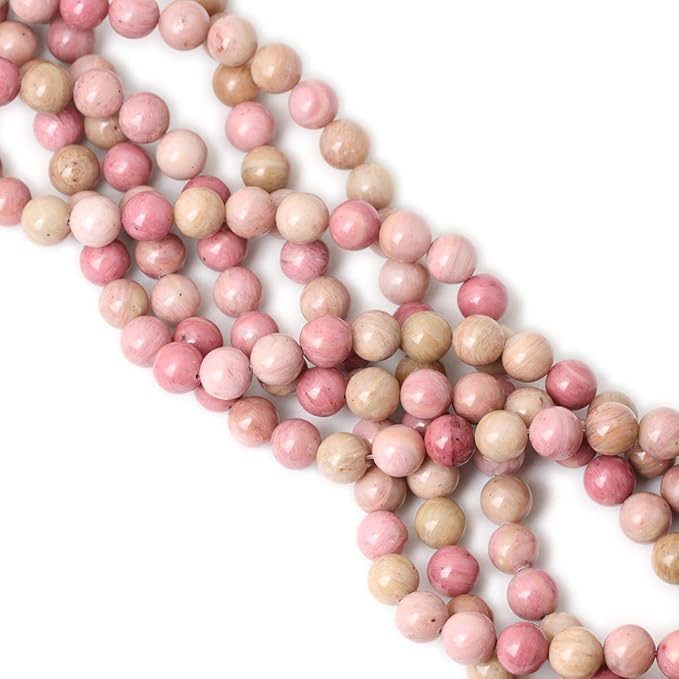 35PCS 10mm Natural Rhodochrosite Gemstone Smooth Round Loose Beads for Jewelry Making DIY Findings 1 Strand 15"