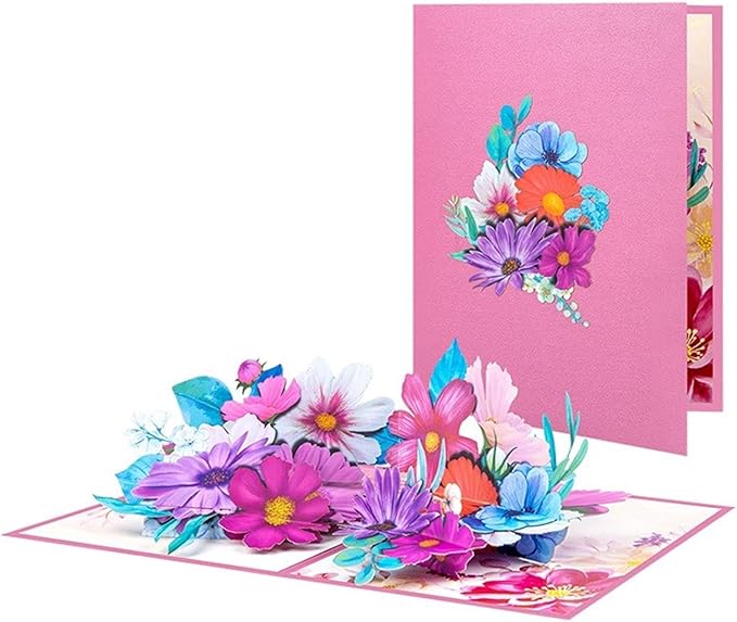 Impressive Gesang Flower Celebration Card Foldable Paper With Envelope Handmade Florals Greeting Popup All Occasion Cards