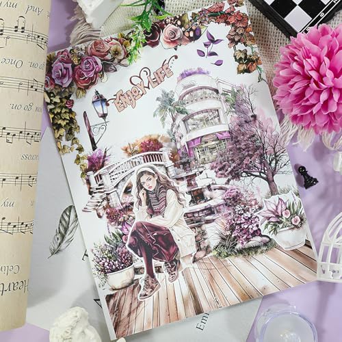 Snycler Sticker Book - 20 Sheets Vintage PET Stickers for Scrapbooking, Junk Journaling, Ephemera, and Decorative Crafts-Revel in Life - Image 5
