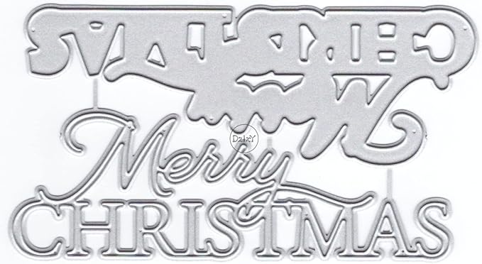 DzIxY Shadow Merry Chrismas Metal Cutting Dies for Card Making Kit Embossing Paper Die Cuts Sets Scrapbooking Machine Stencils Storage Pockets Supplies