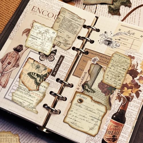 PRSTINCOL Vintage Journaling Stickers,Scrapbook Supplies for Planners,100Pcs Junk Journal Supplies with Antique Map Prints, Distressed Edges for Teenagers Adults - Image 5