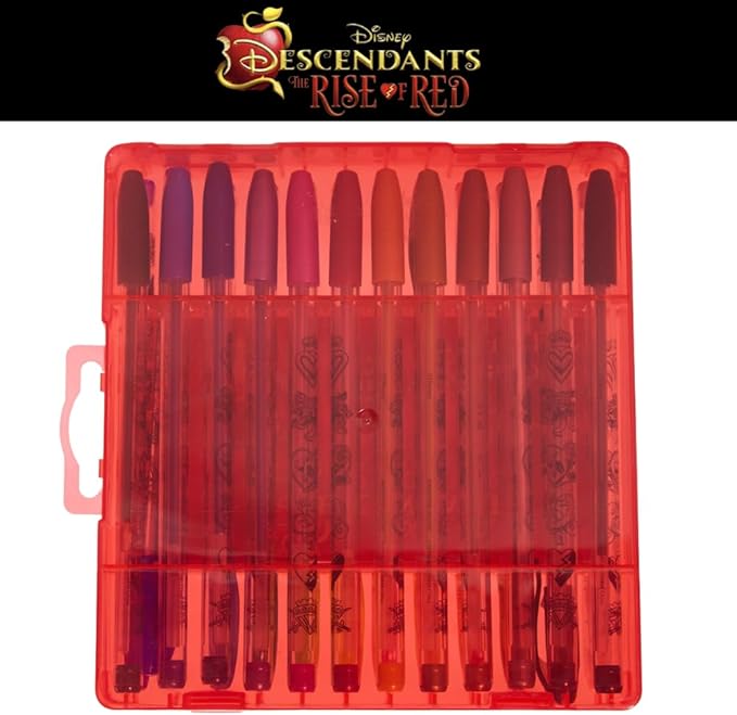 Disney Descendants the Rise of Red Gels Pen Set for Kids, 24 Pack with Glitter Gel Pens, Cute Pens for Girls