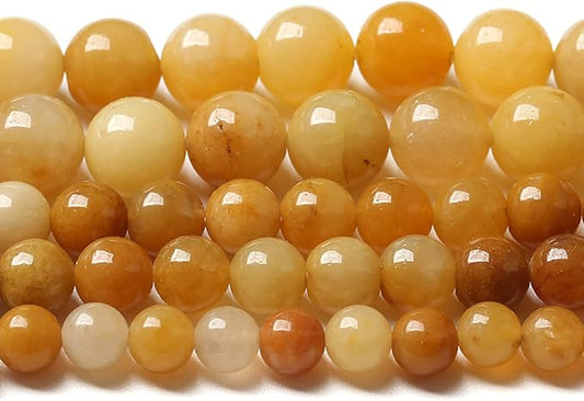 4MM 86PCS Natural Stone Yellow Jade Loose Beads for Jewelry Making DIY Bracelet 1 Strand