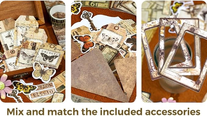Funto Scrapbooking Kit, The Love Poems Series- Dusk Hour, Perfect for Bullet Scrapbooking Materials, Planner DIY Craft Collage