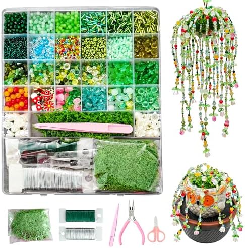 YLINKZORMA Beaded Plant Kit, Green Glass Forever Plant Beads Jewelry Making by Unknown