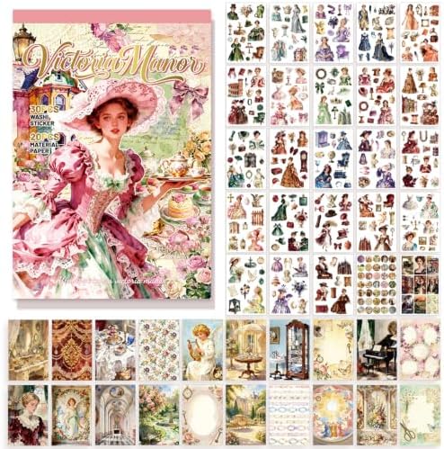 500+Washi Stickers for Scrapbook Supplies,Vintage Aesthetic Scrapbook Paper by Lciyioc