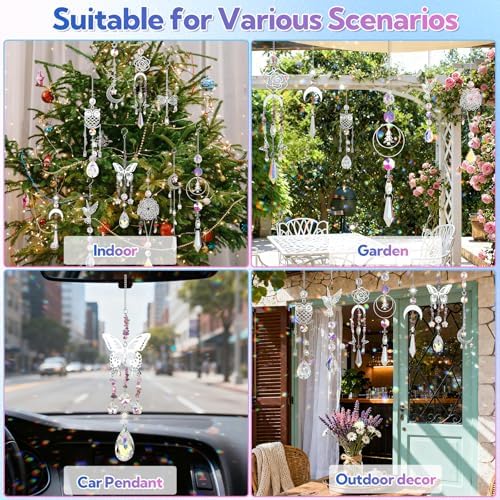 860 PCS DIY Suncatcher Kit Sun Catchers Making Supplies Arts and Crafts for Adults Hanging Prism Suncatcher Kits for Adults with Crystals Sun Catchers Indoor Window Garden Christmas Decor Wedding Home - Image 6